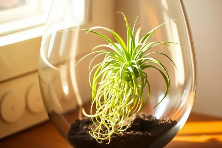 spider plant in terrarium